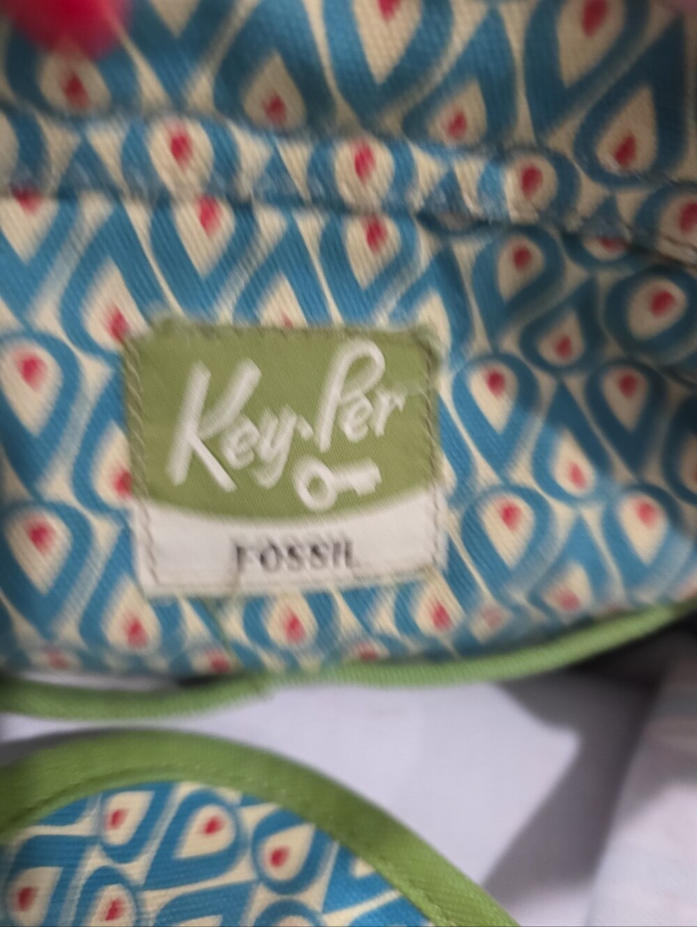 Vintage Y2K Fossil Key Per Coated Retro Floral Canvas Leather Trim Hobo Tote Bag - Picture 8 of 13